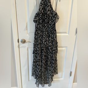 Halter top floral high low dress